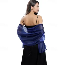 Ladiery Silky Shawls and Wraps for Evening Dresses Women Sheer Soft Bridesmaid Wedding Formal Party Organza Shawl