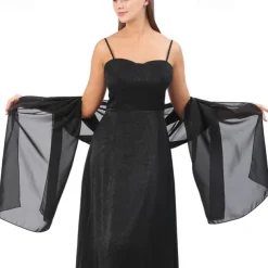 Ladiery Women Chiffon Shawls and Wraps for Evening Dresses, Elegant Soft Sheer Chiffon Stole Bride Wedding Scarf
