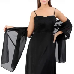Ladiery Women Chiffon Shawls and Wraps for Evening Dresses, Elegant Soft Sheer Chiffon Stole Bride Wedding Scarf