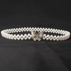 ladies pearl waist chain korean version rhinestone pearl decorative belt fashion sweet dress elastic belt women wholesale