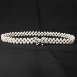 ladies pearl waist chain korean version rhinestone pearl decorative belt fashion sweet dress elastic belt women wholesale