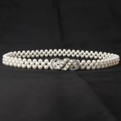 ladies pearl waist chain korean version rhinestone pearl decorative belt fashion sweet dress elastic belt women wholesale