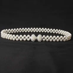 ladies pearl waist chain korean version rhinestone pearl decorative belt fashion sweet dress elastic belt women wholesale