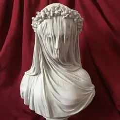 Lady Statue, Veiled Lady Bust Greek Goddess Statue Abstract Victorian Veiled Maiden Statue Statue Home Decor Aesthetic for Home Art Collection Ornament