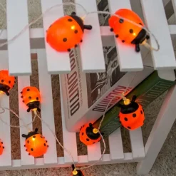 Ladybugs Led String Lights Fairy Light 3M 20LEDs 1.5M 10LEDs Battery Powered Outdoor Garden Fence Christmas Halloween Garland Holiday Decorative