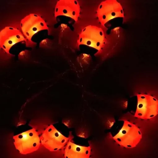 Ladybugs Led String Lights Fairy Light 3M 20LEDs 1.5M 10LEDs Battery Powered Outdoor Garden Fence Christmas Halloween Garland Holiday Decorative
