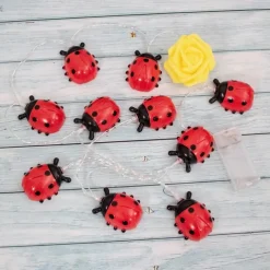 Ladybugs Led String Lights Fairy Light 3M 20LEDs 1.5M 10LEDs Battery Powered Outdoor Garden Fence Christmas Halloween Garland Holiday Decorative