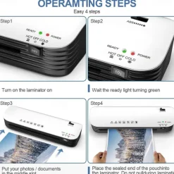 Laminator Machine 4 in 1 Thermal Laminator Quick Warm-Up Paper Trimmer 9 inches Max Width