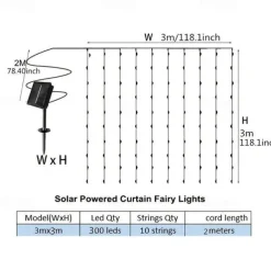Lanterns Led Curtain Lights 3*3 Meters Colorful Lights Starry Icicle Lights Christmas Lights