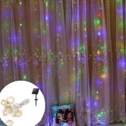 Lanterns Led Curtain Lights 3*3 Meters Colorful Lights Starry Icicle Lights Christmas Lights