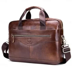 Laptop Briefcases 16" inch Compatible with Macbook Air Pro, HP, Dell, Lenovo, Asus, Acer, Chromebook Notebook Expandable Bag Waterpoof Shock Proof With Handle Leather Solid Color for Business Office