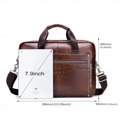Laptop Briefcases 16" inch Compatible with Macbook Air Pro, HP, Dell, Lenovo, Asus, Acer, Chromebook Notebook Expandable Bag Waterpoof Shock Proof With Handle Leather Solid Color for Business Office