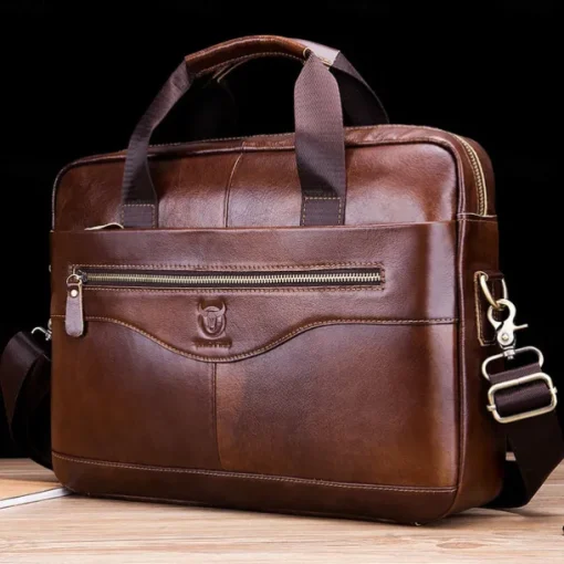 Laptop Briefcases 16" inch Compatible with Macbook Air Pro, HP, Dell, Lenovo, Asus, Acer, Chromebook Notebook Expandable Bag Waterpoof Shock Proof With Handle Leather Solid Color for Business Office