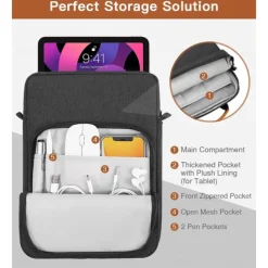 Laptop Shoulder Bags Tablet Case Compatible with Macbook Air Pro HP Dell Lenovo Asus Chromebook Notebook Laptop Carrying Case Travel Bag Laptop Carrying Case Cover With Handle