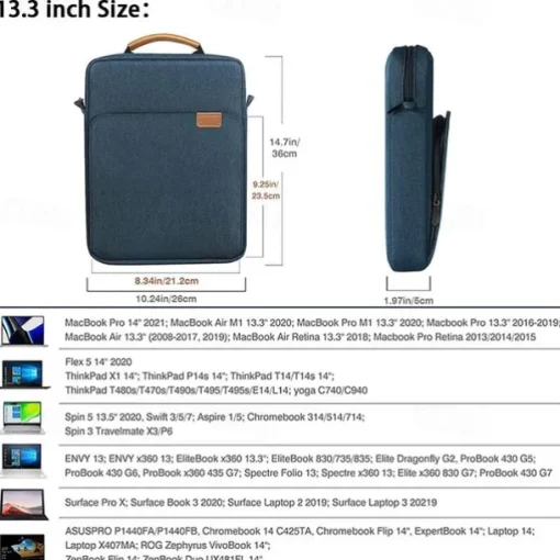 Laptop Shoulder Bags Tablet Case Compatible with Macbook Air Pro HP Dell Lenovo Asus Chromebook Notebook Laptop Carrying Case Travel Bag Laptop Carrying Case Cover With Handle