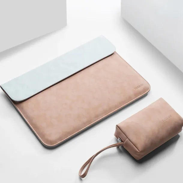 Laptop Sleeves 12" 13.3" 14" inch Compatible with Macbook Air Pro, HP, Dell, Lenovo, Asus, Acer, Chromebook Notebook Waterpoof Shock Proof PU Leather Solid Color for Business Office