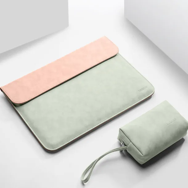 Laptop Sleeves 12" 13.3" 14" inch Compatible with Macbook Air Pro, HP, Dell, Lenovo, Asus, Acer, Chromebook Notebook Waterpoof Shock Proof PU Leather Solid Color for Business Office