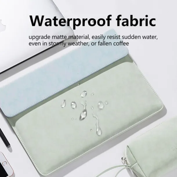 Laptop Sleeves 12" 13.3" 14" inch Compatible with Macbook Air Pro, HP, Dell, Lenovo, Asus, Acer, Chromebook Notebook Waterpoof Shock Proof PU Leather Solid Color for Business Office