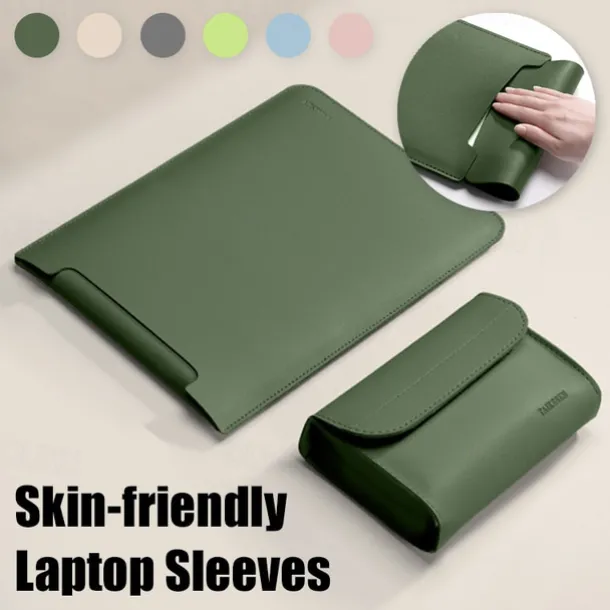 Laptop Sleeves Laptop Case 12" 13.3" 15.6" inch For Macbook Air Pro HP Dell Lenovo Asus Chromebook Notebook Carrying Case Cover Waterpoof PU Leather Case With Small Bag For Business Office Travel