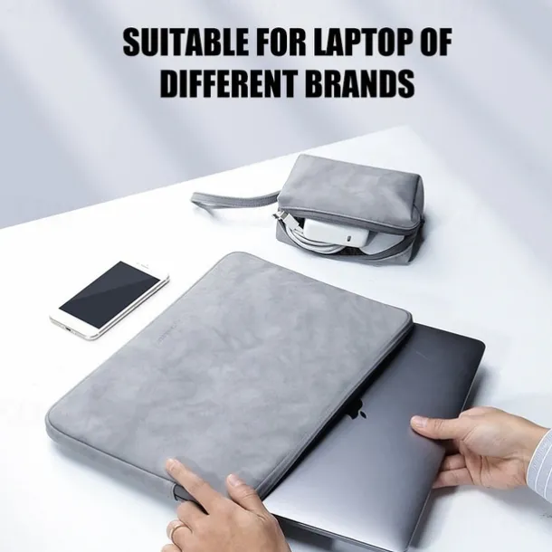 Laptop Sleeves LITBest 10" 12" 14" inch Laptop Case Bag, Compatible with Macbook, HP, Dell, Lenovo, Asus, Acer, Chromebook Notebook, Waterpoof Shock Proof PU Leather Solid Color, for Office & Schools