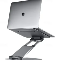 Laptop Stand for Desk Adjustable Laptop Stand Metal Silicone Portable Foldable All-In-1 Laptop Holder Compatible with Kindle Fire iPad Pro MacBook Air Pro 9 to 15.6 inch 17 inch