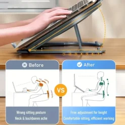 Laptop Stand With Cooling Fan Foldable Laptop Radiator And Holder Cooling Pad Bracket With Silent Fan For Macbook Tablet Notebook Stand Table For Laptop Accessories