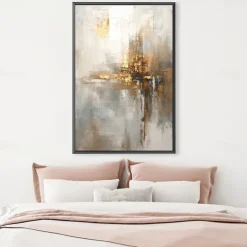 Large hand painted Gold Leaf Painting On Canvas Abstract Beige Oil Painting Luxury Art Textured Painting Hand Painted Art Golden oil painting Wall Decoration for hotel decoration