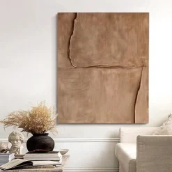 Large handmade Abstract Oil painting on Canvas handmade Minimalist Wall Art Modern Textured Brown Painting Oversized Canvas painting Art Room Decor