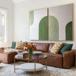 Large Handpainted Abstract 3DOil painting on Canvas handmade Minimalist Wall Art Modern Textured Green Painting Oversized Canvas Art Room Decoration