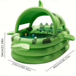 Large Inflatable Swimming Pool Shark-Themed Durable PVC Material Perfect for Family Outdoor Water Parties