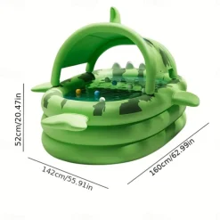 Large Inflatable Swimming Pool Shark-Themed Durable PVC Material Perfect for Family Outdoor Water Parties