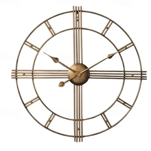 Large Metal Wall Clock Silent Retro Wall Clock Large Roman Numerals Used for Living Room Kitchen Fireplace Bedroom Decoration 50 cm
