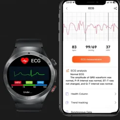 Laser Physiotherapy Blood Glucose Smart Health Watch Fitness Running Watch Bluetooth Temperature Monitoring Pedometer Compatible with Android iOS Women Men IP67 Waterproof