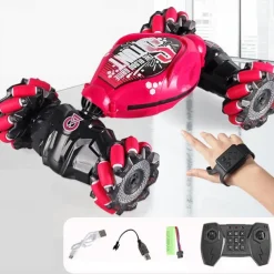 Latest 4WD 1:14 Scale Remote Control Stunt Car 2.4G Wireless RC Drift Car Led Lights Watch Gesture Sensor Rotating Children's Toy Gift
