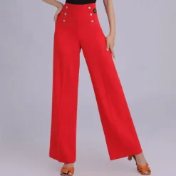 Latin Dance Ballroom Dance Pants Pure Color Splicing Women's Performance Training High Spandex