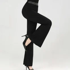 Latin Dance Ballroom Dance Pants Pure Color Splicing Women's Performance Training High Modal