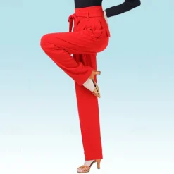 Latin Dance Ballroom Dance Pants Sashes / Ribbons Buttons Pure Color Women's Performance Training High Spandex