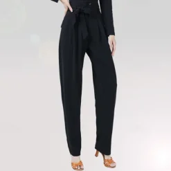 Latin Dance Ballroom Dance Pants Sashes / Ribbons Buttons Pure Color Women's Performance Training High Spandex