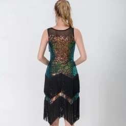 Latin Dance Dance Costumes Exotic Dancewear Dress Tassel Pure Color Splicing Women's Performance Training Sleeveless High Polyester Sequined