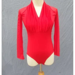 Latin Dance Dance Costumes Leotard / Onesie Pure Color Women's Performance Training Long Sleeve High Milk Fiber