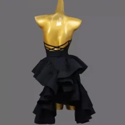 Latin Dance Dance Costumes Dress Ruffles Pure Color Splicing Women's Performance Training Sleeveless Chinlon Spandex