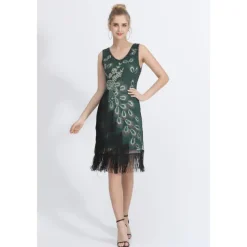 Latin Dance Dance Costumes Dress Beading Tassel Sequins Women's Performance Party Sleeveless Natural Polyester