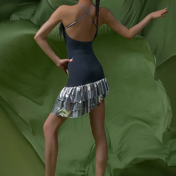 Latin Dance Exotic Dancewear Latin Salsa Dance Skirts Splicing Women's Performance Daily Wear Sleeveless Natural Terylene