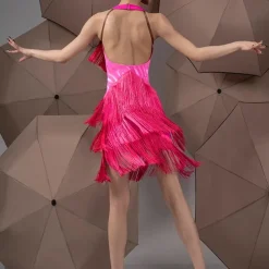 Latin Dance Exotic Dancewear Latin Salsa Dance Dress Tassel Women's Performance Daily Wear Sleeveless Chinlon