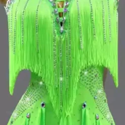 Latin Dance Exotic Dancewear Dress Tassel Crystals / Rhinestones Women's Performance Daily Wear Sleeveless Spandex