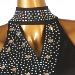 Latin Dance Exotic Dancewear Latin Salsa Dance Dress Crystals / Rhinestones Women's Performance Daily Wear Sleeveless Spandex