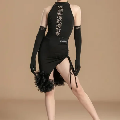 Latin Dance Kids' Dancewear Skirts Splicing Girls' Performance Daily Wear Sleeveless High Spandex