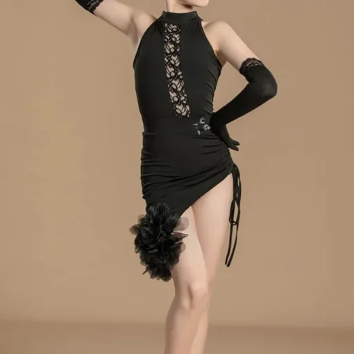 Latin Dance Kids' Dancewear Skirts Splicing Girls' Performance Daily Wear Sleeveless High Spandex