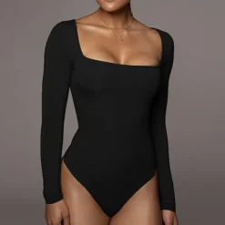 Latin Dance Leotard / Onesie Pure Color Women's Training Daily Wear Long Sleeve Polyester