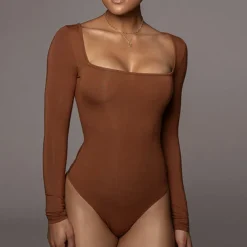 Latin Dance Leotard / Onesie Pure Color Women's Training Daily Wear Long Sleeve Polyester